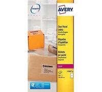 Avery Self Adhesive Clear Parcel Labels, Laser Printers, 4 Labels per Sheet, 100 Labels, QuickPEEL - Clear (L7569)