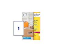 Avery Self Adhesive Clear Parcel Shipping Labels, Laser Printers, 1 Label per A4