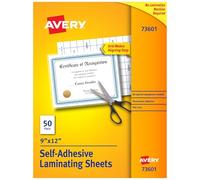 Avery Self-Adhesive Laminating Sheets, 9 x 12 Inches, Box of 50 (73601)