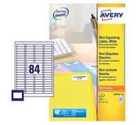 Avery Self Adhesive Mini Organising Labels, All Printers, 84 Labels Per A4 Sheet