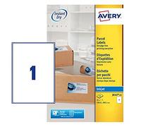 Avery Self Adhesive Parcel Labels, Inkjet Printers, 1 Label Per A4 Sheet, 25 labels, QuickDRY (J8167)