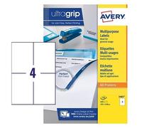 Avery Self Adhesive Parcel Shipping Labels, 4 Labels Per A4 sheet 3483 Multipurp