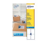 Avery InkJet Parcel Labels 4 per Sheet White (Pack of 100) J8169-25