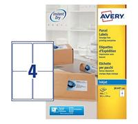 Avery Self Adhesive Parcel Shipping Labels, Inkjet Printers, 4 Labels Per A4 She