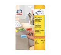 Avery L6035-20 Yellow All-Purpose Labels - 63.5 x 33.9mm - 20 Sheets - Printable & Removable Adhesive