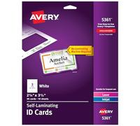 Avery Self-Laminating ID Cards, 2" x 3-1/4", Box of 30 (5361)