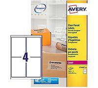 Avery Shipping Labels L7569-25 Adhesive A4 Transparent 139 x 99.1 mm 25 Sheets of 4 Labels
