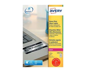 Avery Silver 210 x 297 mm Self Adhesive Mono Laser Heavy Duty Labels - 1 Per Pag