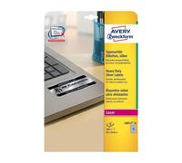 Avery Silver 96 x 50.8 mm Self Adhesive Monochrome Laser Heavy Duty Labels - 10