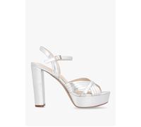 Avery Silver Platform Heeled Sandals - Silver Leather / 41