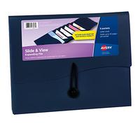 Avery Slide & View Expanding File Folder, 6 Pockets, Letter Size, 1 Navy Folder (73545)