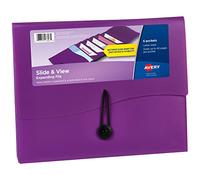 Avery Slide & View Expanding File Folder, 6 Pockets, Letter Size, 1 Plum Folder (73543)