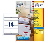 Avery Inkjet Address Labels QuickDRY 99.1x38.1mm 14 Per Sheet White (Pack of 140