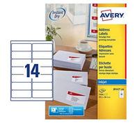 Avery Inkjet Address Labels QuickDRY 99.1x38.1mm 14 Per Sheet White (Pack of 140