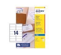 Avery Smudge Free, Printable, Address Labels, Quickdry, 99.1 x 38.1 mm, White, 14 Labels per Sheet, 350 Blank Labels per Pack (J8163-25)
