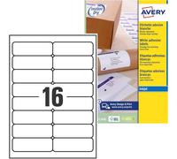 Avery Smudge Free, Printable, Multi Purpose 16 Labels per Sheet, White.