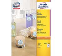 Avery Special Labels Removable Round 24 per Sheet 40mm Diameter White Ref L3415-100 2400 Labels 105601