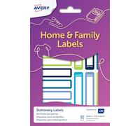 AVERY Stationery Labels, 50 x 10 mm, 30 Labels Per Pack, Blue/Green | RESM130G.UK