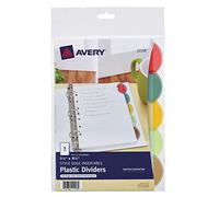 Avery Style Edge Insertable Plastic Dividers, 5.5 x 8.5 Inches, 5-Tab Set, 1 Set (11118)