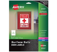 Avery Surface Safe Sign Labels, 5" x 7", Removable Adhesive, Water & Chemical Resistant, Pack of 30 Wall Decals (61511)