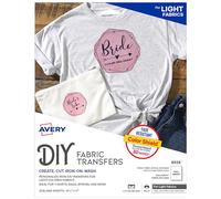Avery T-Shirt Transfers for Inkjet Printers, for Light Fabric, 8.5" x 11", 162 Transfers, 9 Packs of 18 Sheets (8938)