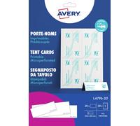 Avery Printable Tent Card 210x60mm 1 Per Sheet 190gsm White (Pack 20) L4796-20