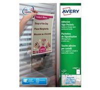 Avery Printable, Customisable Repositionable Clear Sign Pocket - A4 Sheet Size (221 x 304 mm)