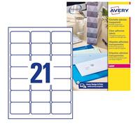 Avery L7560-25 self-adhesive label Rounded rectangle Permanent Transparent 525 pc(s)