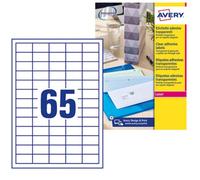 Avery Transparent, Printable, Mini Address Labels, Customisable, 38.1 X 21.2 mm, 65 Labels Per Sheet, 1625 Labels Per Pack