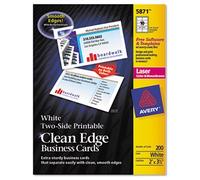 Avery Two-Side Clean Edge Printable Business Cards CARD,BUS,2SIDE,CE,1000WHT (Pack of2)