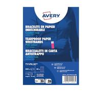 Avery Tyvek Paper Bracelets/Wristbands - Neon Pink - Tear-Proof - Ideal for Events, Parties, Celebrations TYVPK-50