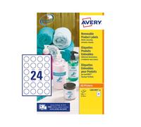 Avery UK Removable Round Labels 37mm White (Pack 600 Labels) - L4851REV-25