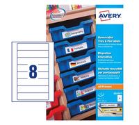 Avery UK Removable Tray & File Labels Removable labels 155 x 35 mm White (Pack 64 Labels) - E3214
