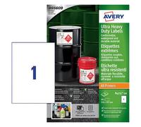 Avery Ultra Resistant Labels 210 x 297 mm Permanent 1 Label Per Sheet (50 Labels Per Pack) B4775-50