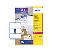 AVERY Zweckform UltraGrip Shipping Labels L7166-100 Adhesive A4 White 99.1 x 93.1 mm 100 Sheets of 6 Labels