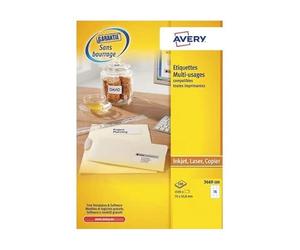 AVERY - UltraGrip Labels - Customisable and Printable - 70 x 50.8mm - Laser, Inkjet, Photocopier - Pack of 1500 (3669-100)
