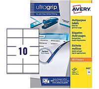 Avery UltraGrip Multipurpose Labels 3425 Adhesive A4 White 105 x 57 mm 100 Sheets of 10 Labels