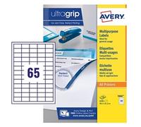 Avery Ultragrip Multipurpose Labels 38.1x21.2mm 65 Per Sheet White (Pack of 6500