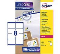 Avery UltraGrip Shipping Labels L7165-40 Adhesive A4 White 99.1 x 67.7 mm 40 Sheets of 8 Labels
