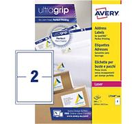 Avery UltraGrip Shipping Labels L7168-100 Adhesive A4 White 199.6 x 43.5 mm 100 Sheets of 2 Labels