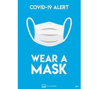 Avery Wear a Face Mask A4 Label Sign 297mm x 210mm, 2 Printable, Customisable Posters per Pack