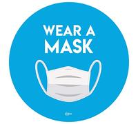 Avery Wear a Face Mask Round Label Sign Ø275mm, 2 self-Adhesive Posters per Pack