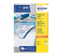Avery White 105 x 37 mm Self Adhesive Laser & Inkjet Multipurpose Labels - 16 Pe