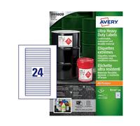 Avery Ultra Resistant Labels 11 x 134mm Permanent 24 Labels Per Sheet