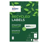 Avery Laser Labels Recycled 2 Per Sheet White (Pack of 200) LR7168-100
