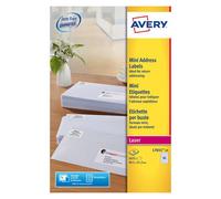 Avery White 38.1x21.2mm Laser Address Labels / 65 Per Page / 25 Sheets L7651-25