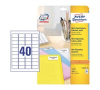 Avery White 45.7 x 25.4 mm Self Adhesive Laser Mini Multipurpose Labels - 40 Per