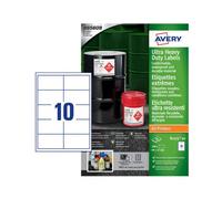 Avery White 57 x 99 mm, Self Adhesive Laser and Inkjet Ultra Heavy-Duty Labels -
