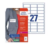Avery Self-Adhesive Name Badge 63.5x29.6mm White (Pack 540) L4784-20