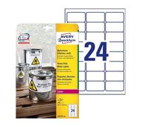 Avery White 63.5 x 33.9 mm, Self Adhesive Laser Heavy Duty Labels - 24 Per Page